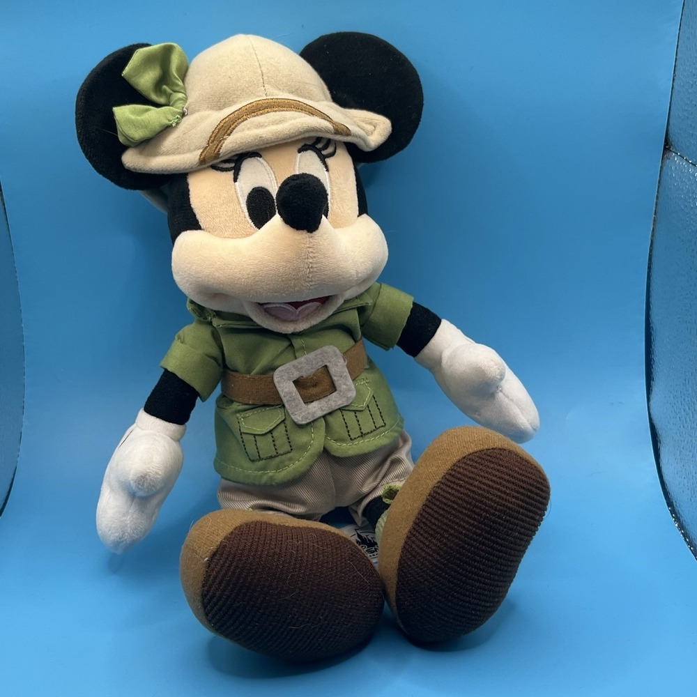 11" Disney Safari Animal Kingdom Minnie Mouse Jungle Stuffed Plush Toy - Picture 7 of 16